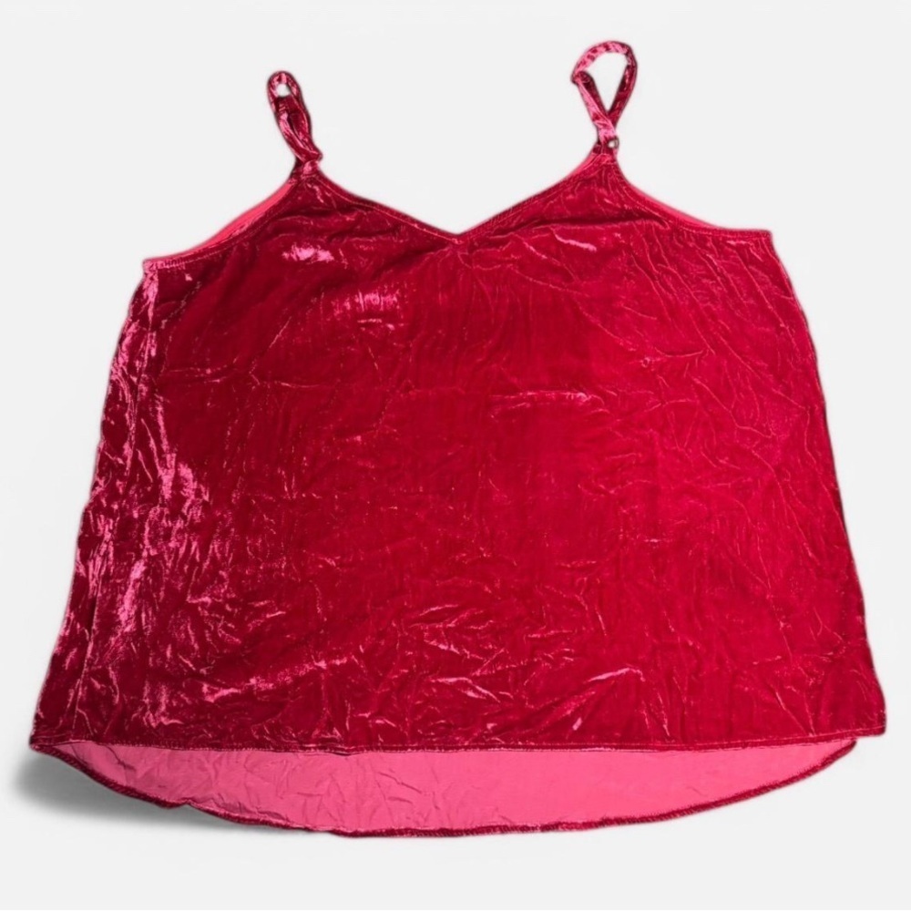Torrid Red Crushed Velvet Women's Camisole Top Size 2X - Picture 2 of 5